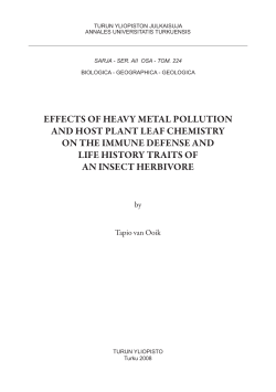 effects of heavy metal pollution and host plant leaf chemistry