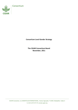 Consortium Level Gender Strategy