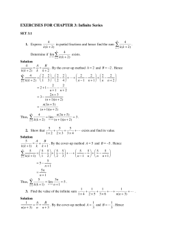 EXERCISES FOR CHAPTER 3: Infinite Series