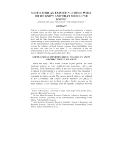 south african exporting firms: what do we know and