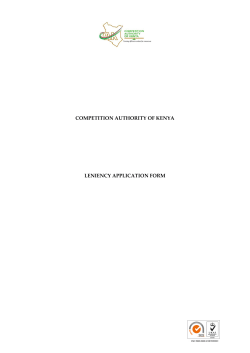 competition authority of kenya leniency application form