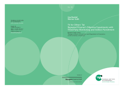 Tit for Others` Tat. Repeated Prisoner`s Dilemma Experiments with