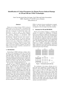 Identification of Critical Parameters for Plasma Process