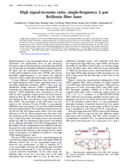High signal-to-noise ratio, single-frequency 2 &mu;m