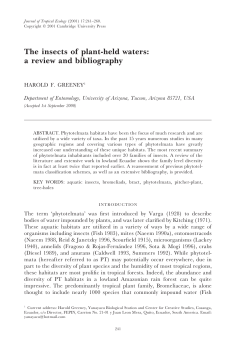 The insects of plant-held waters: a review and bibliography