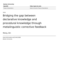 Bridging the gap between declarative knowledge and procedural