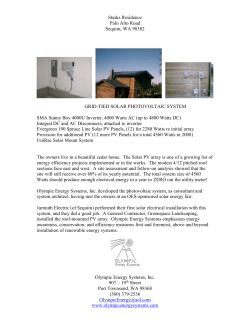 Grid-Tied PV System - Olympic Energy Systems, Inc.
