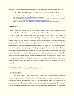 effect of co2 laser cutting process parameters on - DORAS