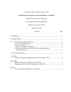 Foreign Direct Investment Trends and Statistics: A Summary