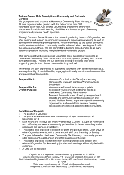 Community and Outreach Gardens Trainee