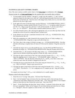 STATISTICAL QUALITY CONTROL CHARTS: