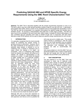 Predicting SAG/AG Mill and HPGR Specific Energy Requirements