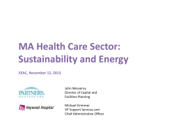 MA Health Care Sector: Sustainability and Energy