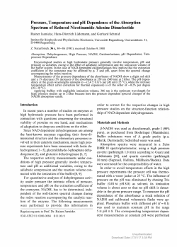 Pressure, Temperature and pH Dependence of the