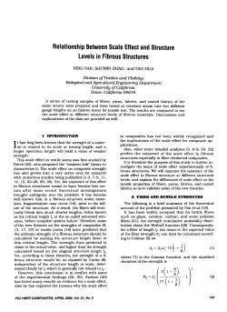Relationship between scale effect and structure levels in fibrous