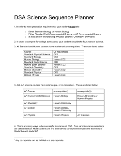 DSA Science Sequence Planner - PTSA
