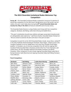 The 2013 Cloverdale Invitational Rodeo Welcomes Top Competitors