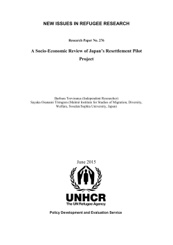 A Socio-Economic Review of Japan`s Resettlement Pilot