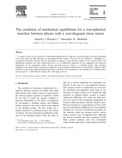 The condition of mechanical equilibrium for a non