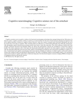 Cognitive neuroimaging: Cognitive science out of the armchair