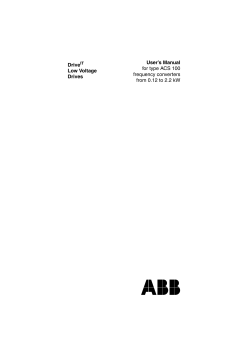 Drive Low Voltage Drives User`s Manual for type ACS 100 frequency