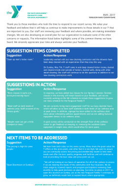 SUGGESTION ITEMS COMPLETED SUGGESTIONS IN ACTION