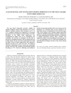 Gas exchange and ventilation in dormant tegu lizards