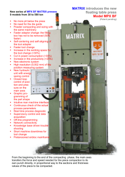 MATRIX introduces the new floating table press Model MPX