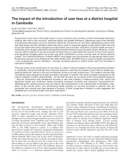 The impact of the introduction of user fees at a