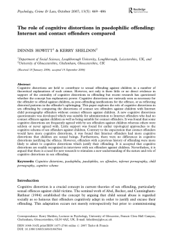The role of cognitive distortions in paedophilic offending: Internet
