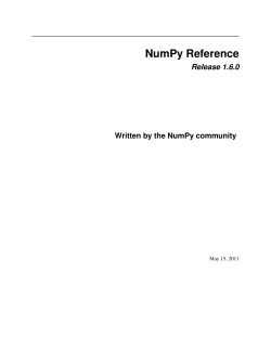 NumPy Reference - Numpy and Scipy Documentation