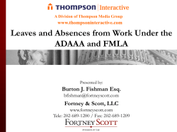 Leaves and Absences from Work Under the ADAAA and FMLA