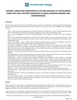 general terms and conditions of use and issuance of visa business