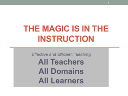 Explicit Instruction - Effective and Efficient Teaching Part 1