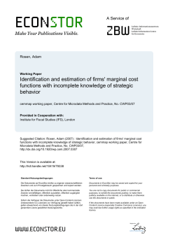 Identification and estimation of firms` marginal cost