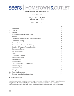 Code of Conduct - Sears Hometown and Outlet Stores