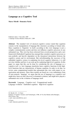 Language as a Cognitive Tool