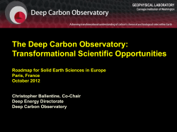 The Deep Carbon Observatory: Transformational Scientific