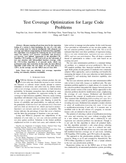 Test Coverage Optimization for Large Code Problems