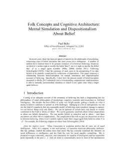 Folk Concepts and Cognitive Architecture