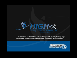 HIGH-K &reg; features provide High Overall Heat Transfer Coefficients&hellip;