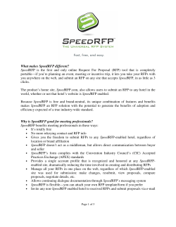 What makes SpeedRFP different? SpeedRFP is the first and only