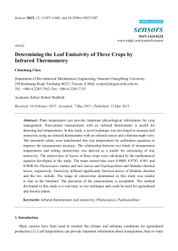 Determining the Leaf Emissivity of Three Crops by Infrared