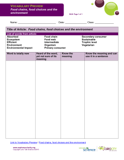 Food chains, food choices and the environment Title of