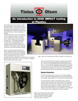 An introduction to IZOD IMPACT testing of Plastics