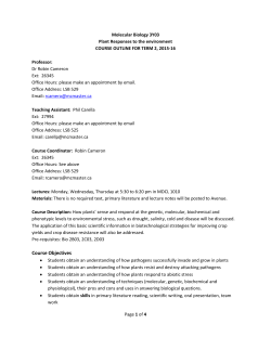 Molecular Biology 3Y03 - McMaster Department of Biology