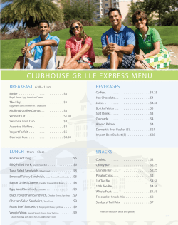 CLUBHOUSE GRILLE EXPRESS MENU