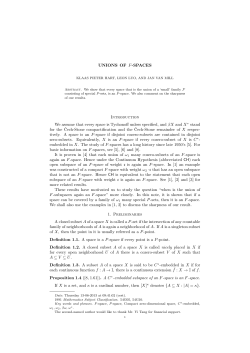 UNIONS OF F-SPACES Introduction We assume that every space is