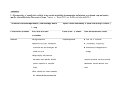 Appendices S1. Characteristics of animals that are likely to increase