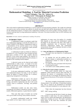 Mathematical Modeling - ARPN Journal of Science and Technology